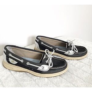 SPERRY Top-sider ANGELFISH Black Eyelets Boat Shoe